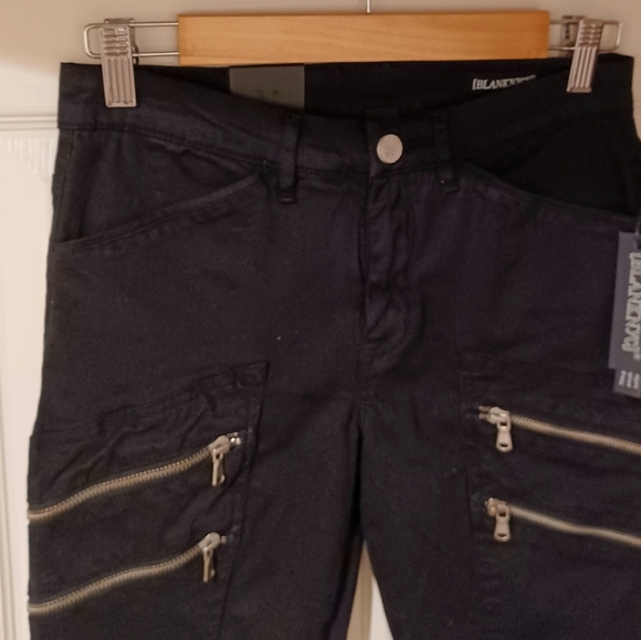 BLANKNYC BLACK COTTON ZIPPERS SKINNY ANKLE ZIPPERS - Picture 7 of 10